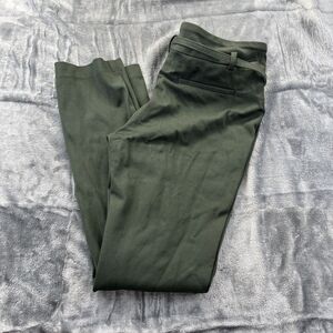 Maison d' Amelie Pants Womens Sz M Green Ankle Stretch Mid Rise Belted